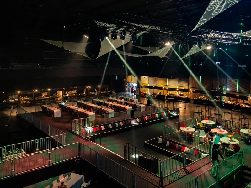 The view from above of the street-food festival stands. © THE HALL